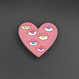 (5/$15) All Seeing Eye Heart Croc Charm